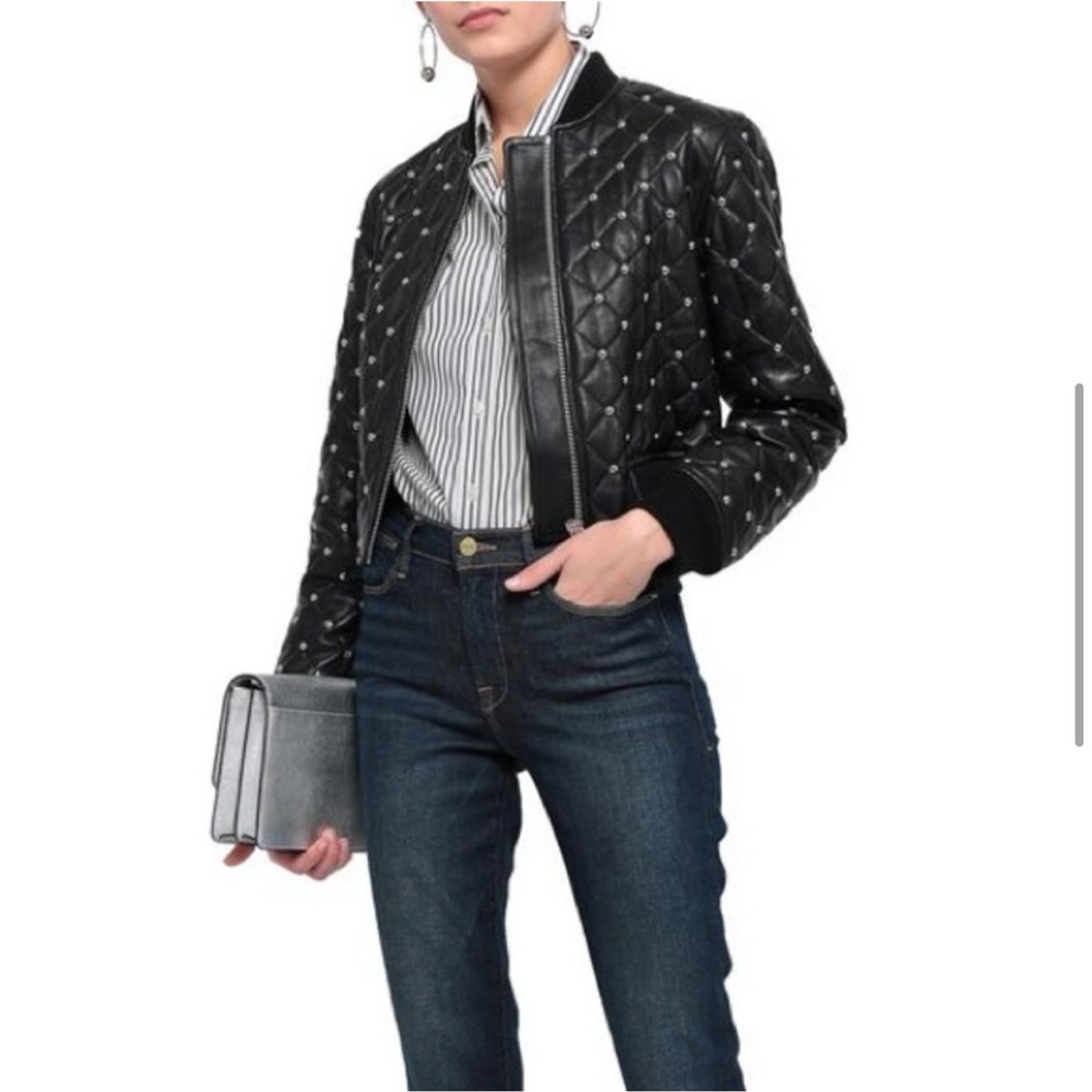 Black Leather Jacket Michael Kors EUC